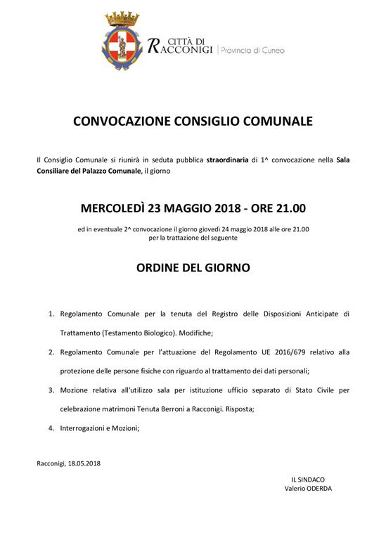 Locandina manifesto CONSIGLIO COMUNALE 